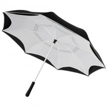 Yoon 23" binnenstebuiten gekeerde rechte paraplu met frisse kleuren - Wit