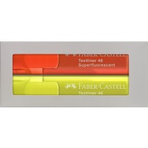 Set of 2 textliner in a carton-case - yellow, orange, red, pink, violet, blue, green, gold, silver,