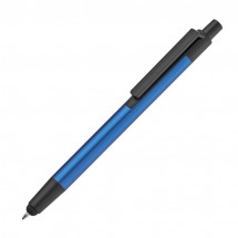 Aluminium pen met touch functie - blauw