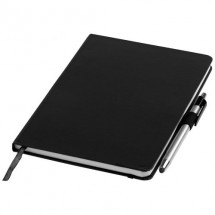 Crown A5 notitieboek met stylus balpen - zwart