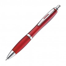 Pen met zilveren metalen clip - burgundy