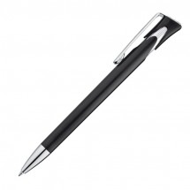 Pen met verchroomde clip - zwart