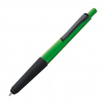 Kunststof pen met soft touch - groen