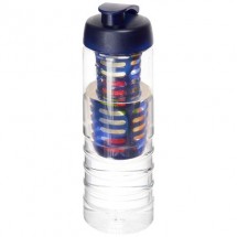 H2O Treble 750 ml drinkfles en infuser met kanteldeksel - Transparant/blauw