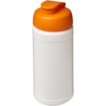 Baseline® Plus 500 ml sportfles met flipcapdeksel - Wit,Oranje