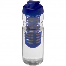 H2O Base® 650 ml sportfles en infuser met flipcapdeksel - Transparant,blauw