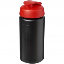 Baseline® Plus grip 500 ml sportfles met flipcapdeksel - Zwart,Rood