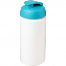 Baseline® Plus grip 500 ml sportfles met flipcapdeksel - Wit,aqua