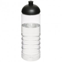 H2O Treble 750 ml sportfles met koepeldeksel - Transparant/Zwart