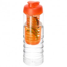 H2O Treble 750 ml drinkfles en infuser met kanteldeksel - Transparant/Oranje