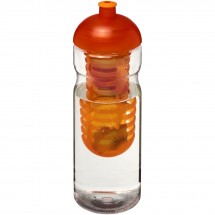 H2O Base® 650 ml bidon en infuser met koepeldeksel - Transparant,Oranje