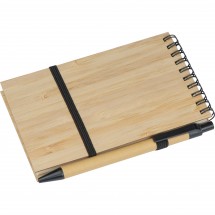 Notizbuch mit Bambuscover, beige