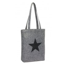 Shopping bag"Star Dust",felt, grey