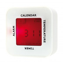 Table alarm clock "4 in 1" white