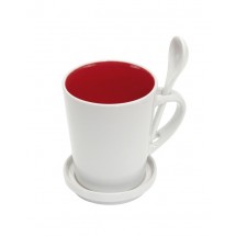 Ceramic mug "High five", red