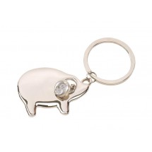 Metal keyholder "Pig", silver