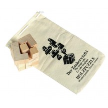 Wooden puzzle "Crazy cube" in cotton bag