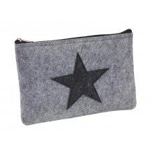 Utensil bag"Star Dust",felt, grey