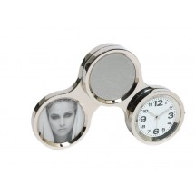 desktop clock "Circle", silver
