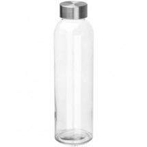 Glazen drinkfles met RVS sluiting - transparant