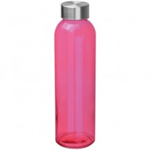 Glazen drinkfles met RVS sluiting - pink