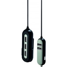 Pfiffiger 5 USB Car Charger - schwarz