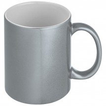 Metallic glanzende koffiemok - grijs