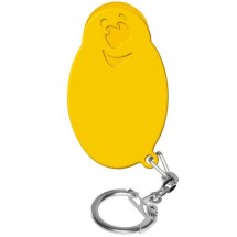 Winkelwagenmunthouder met 1-Euro-muntje "Smiley" - geel/geel