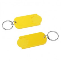 Winkelwagenmuntje 1-Euro in houder - geel/geel
