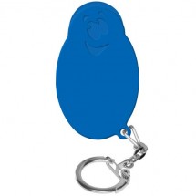 Winkelwagenmunthouder met 1-Euro-muntje "Smiley" - blauw/blauw