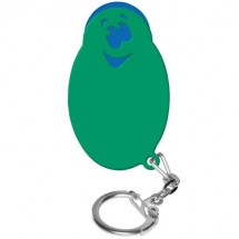 Winkelwagenmunthouder met 1-Euro-muntje "Smiley" - blauw/groen