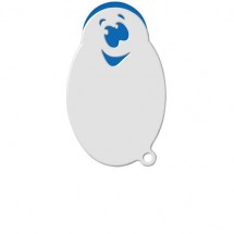 Winkelwagenmunthouder met 1-Euro-muntje "Smiley" - blauw/wit