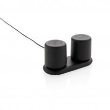 Dubbele 3W speaker met inductielader - zwart