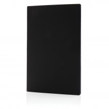 Softcover PU notitieboek met gekleurde accent rand - blauw