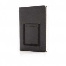 Luxe A5 Notitieboek met telefoonvak - zwart