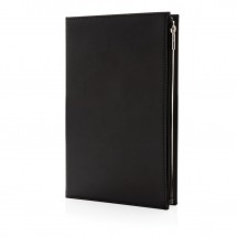 Swiss Peak A5 PU notitieboek met ritsvak - zwart