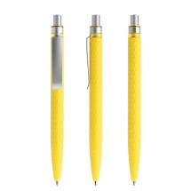 prodir QS01 Soft Touch PRS Push pen - lemon/silver satin finish