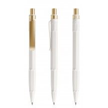 prodir QS30 PMS Push pen - white/gold satin finish