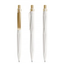 prodir QS20 PMS Push pen - white/gold satin finish