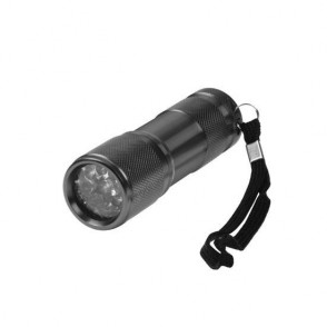 Aluminium zaklamp, 9 LED (wit)
