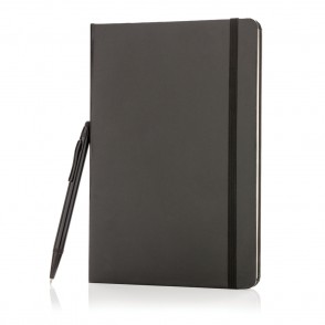 A5 basic hardcover notitieboek met touchscreen pen, zwart