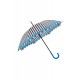 Samsonite R Pattern Stick Umbrella -Zwart/Wit Stripes/Light Blauw