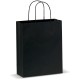 Papieren tas middel Eco look - zwart