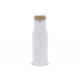 Isolier-Flasche mit Bambusdeckel, 500ml, Weiss