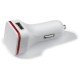 USB auto oplader vierkant - wit / rood
