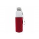 Trinkflasche aus Glas mit Neoprenhülle 500ml, Transparent Rot