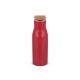 Isolier-Flasche mit Bambusdeckel, 500ml, Dunkelrot