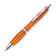 Pen met zilveren metalen clip - oranje