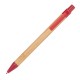Kugelschreiber aus Weizenstroh und Bambus, rot