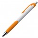 Pen met drukmechanisme en een rubberen grip - oranje